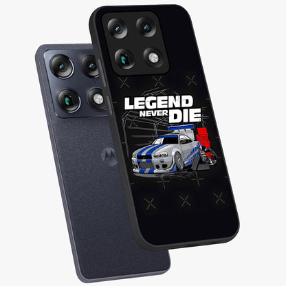 Midnight Racing Legacy Glass Case displayed in angled mockup highlighting dynamic automotive design with bold midnight aesthetic.