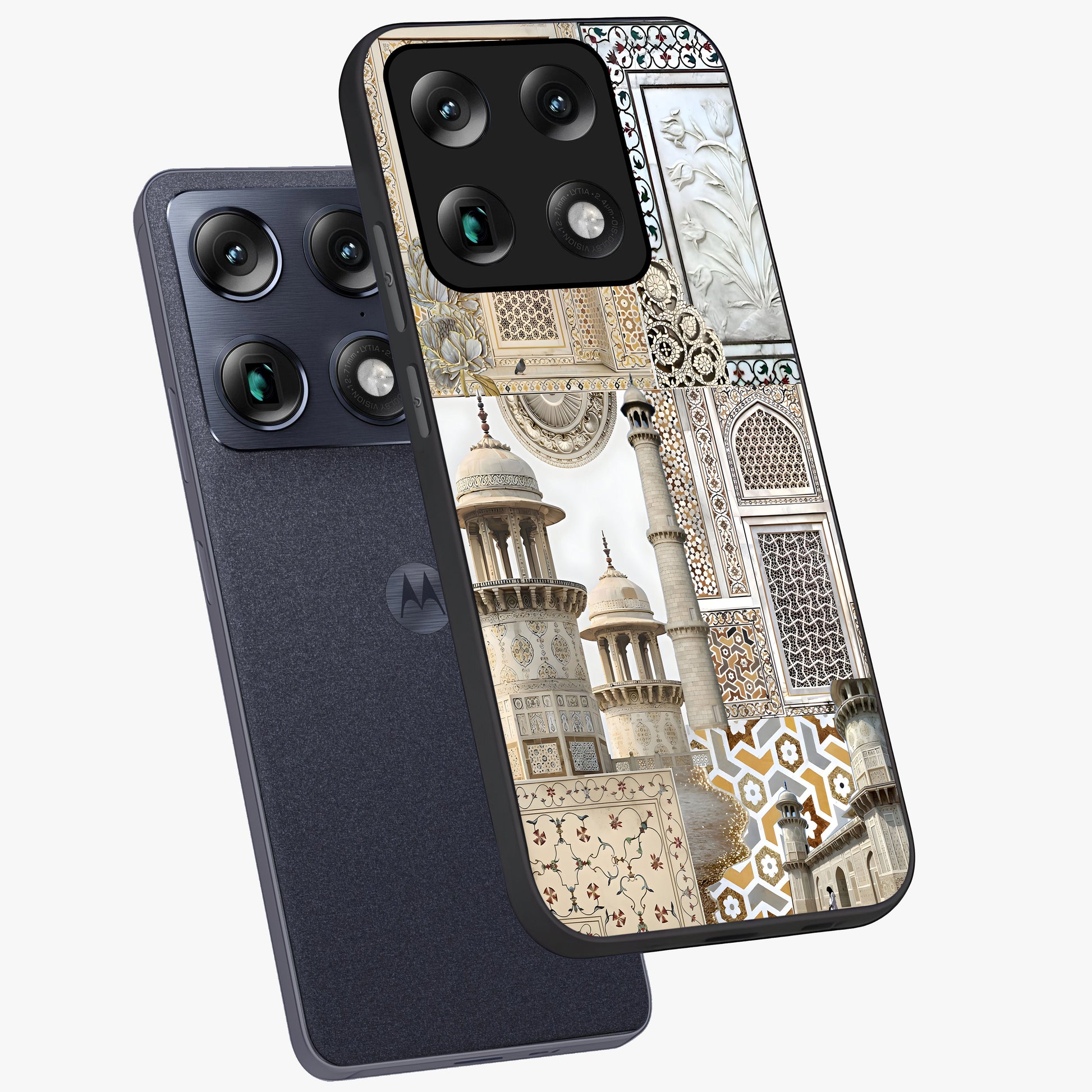 Mughal Marble Legacy Glass Case displayed in angled mockup highlighting elegant heritage marble artwork with royal aesthetic.