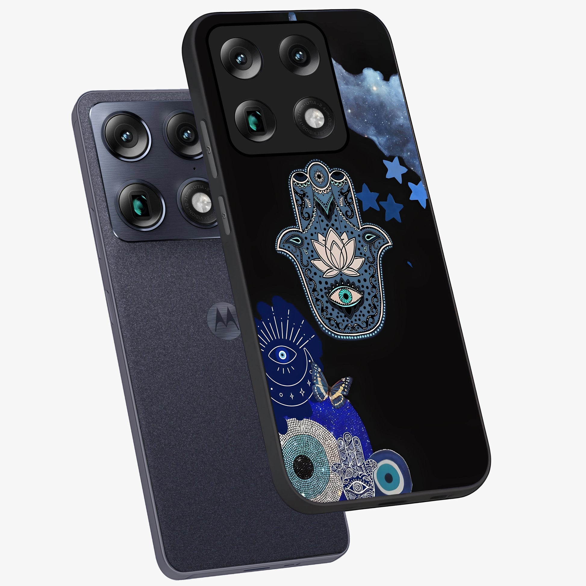 Mystic Hand Aura Glass Case displayed in angled mockup highlighting magical aura design with spiritual aesthetic style.