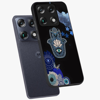 Mystic Hand Aura Glass Case displayed in angled mockup highlighting magical aura design with spiritual aesthetic style.