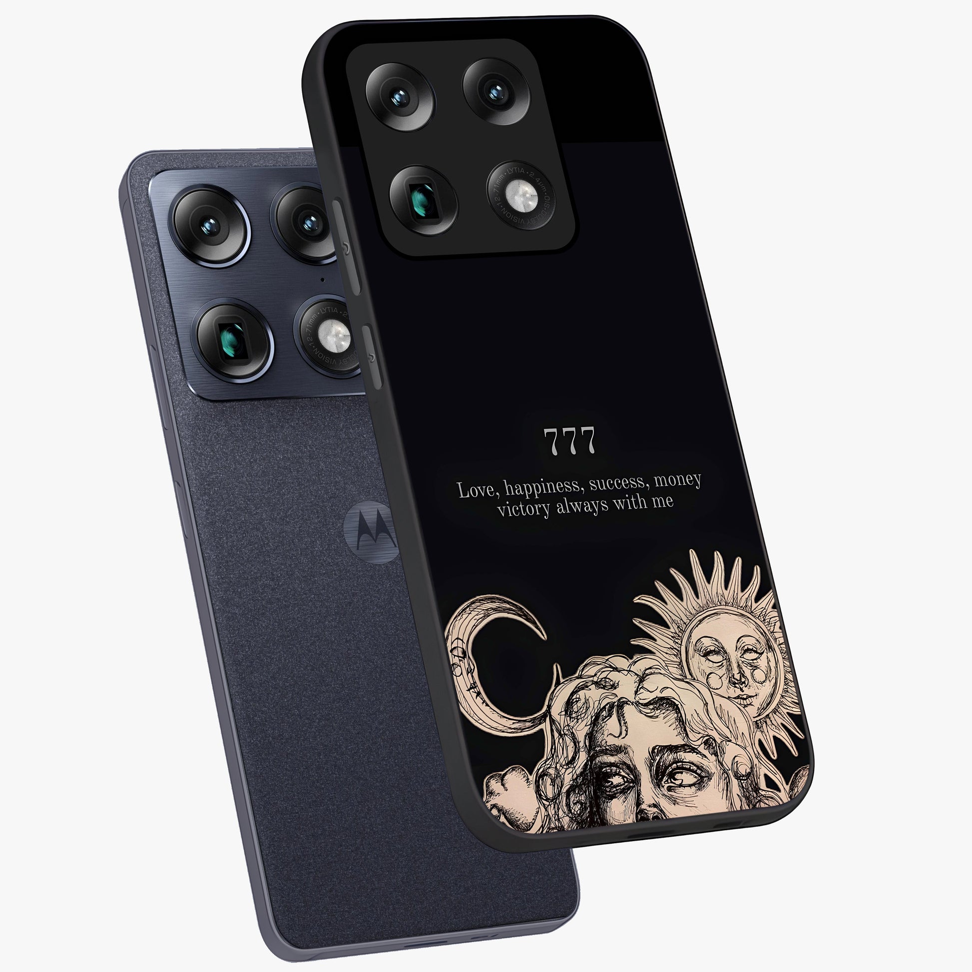 Mystic Victory Aura Glass Case displayed in angled mockup highlighting energetic aura design with bold mystical aesthetic.
