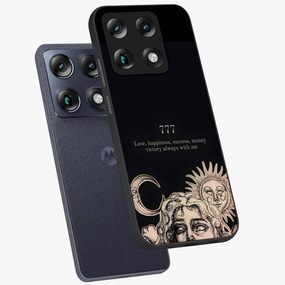 Mystic Victory Aura Glass Case displayed in angled mockup highlighting energetic aura design with bold mystical aesthetic.