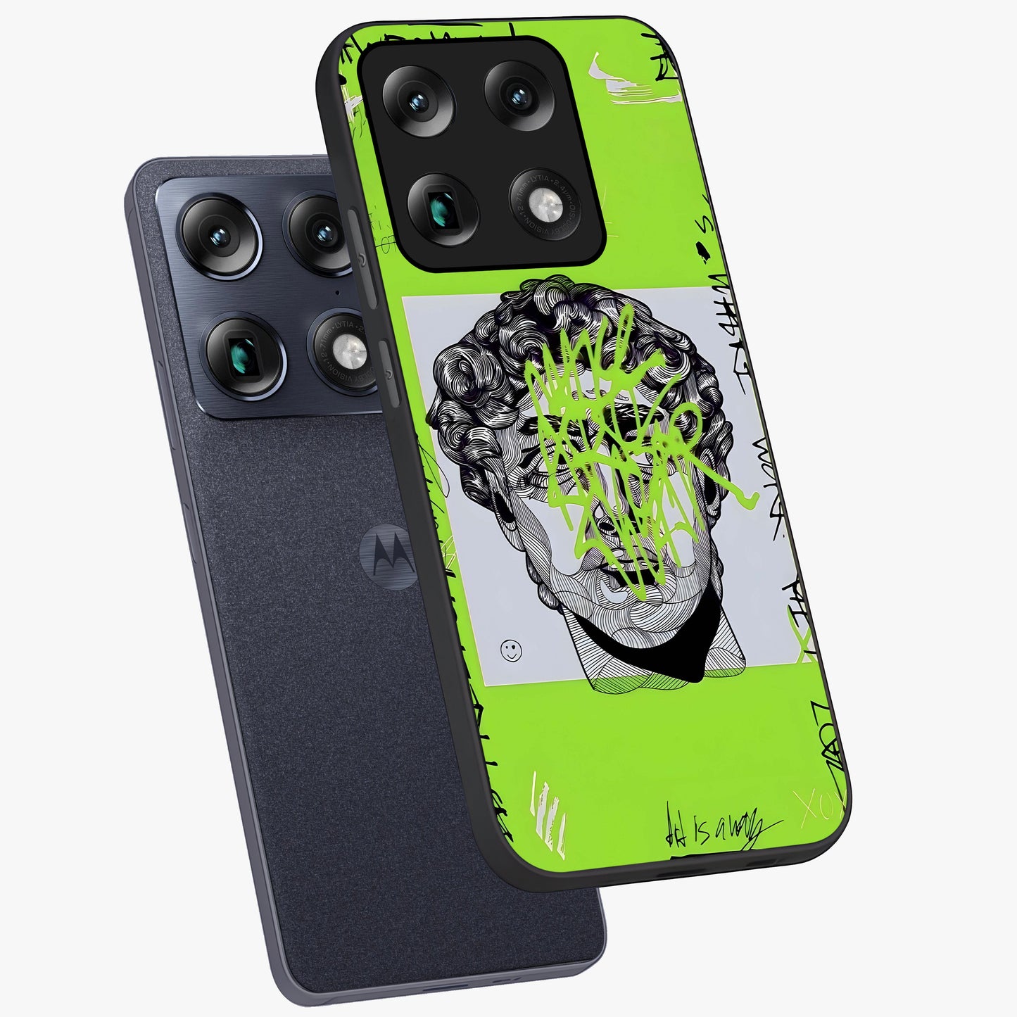 Neo Graffiti Rebellion Glass Case displayed in angled mockup highlighting urban street art design with rebellious aesthetic.