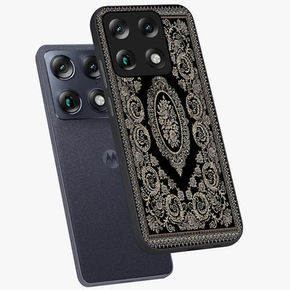 Noir Bloom Elegance Glass Case displayed in angled mockup highlighting refined flower design with stylish noir aesthetic.