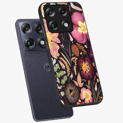 Petal Dream Tapestry Glass Case displayed in angled mockup highlighting decorative petal pattern with elegant botanical aesthetic.