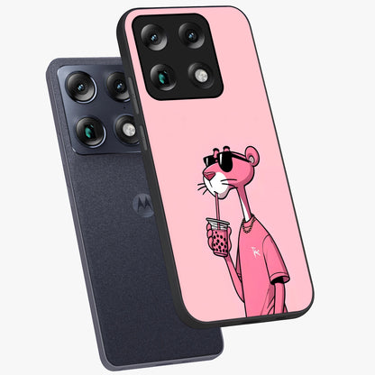 Pink Panther Glass Case displayed in angled mockup highlighting playful cartoon character design with vibrant pink aesthetic.