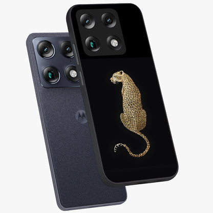 Regal Leopard Glass Case displayed in angled mockup highlighting powerful animal illustration with stylish wild aesthetic.
