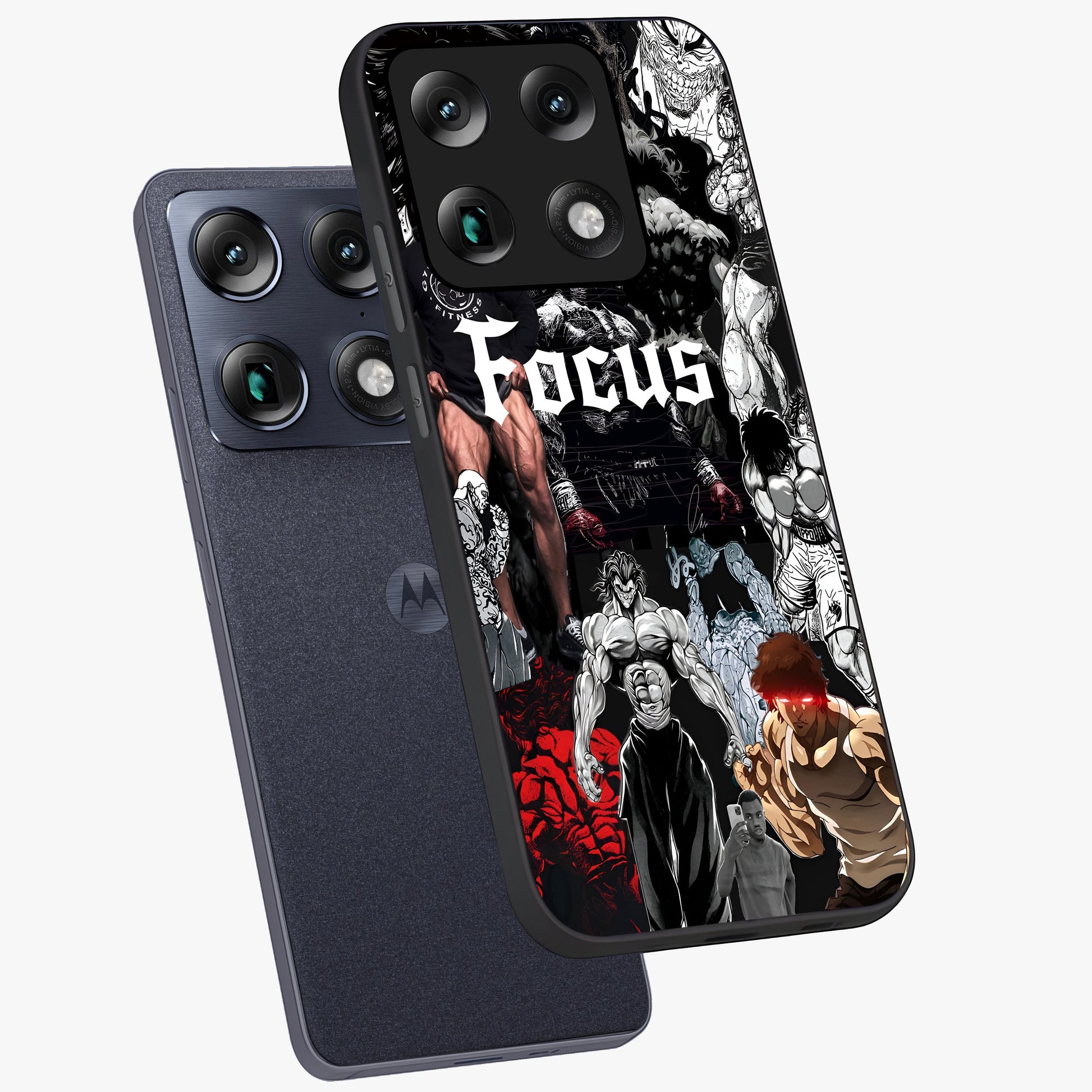 Relentless Power Focus Glass Case displayed in angled mockup highlighting bold statement design with modern aesthetic style.