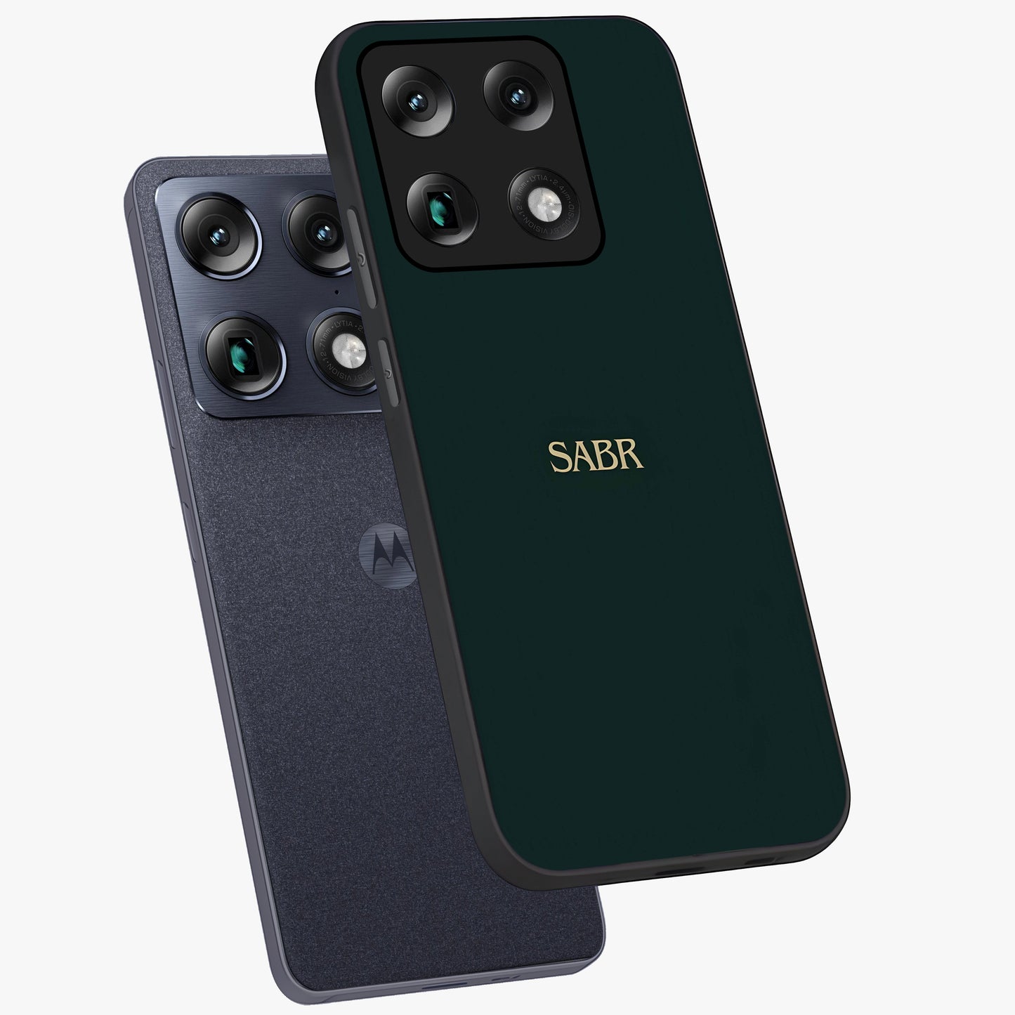 Sabr Minimal Patience Glass Case displayed in angled mockup highlighting simple inspirational design with clean aesthetic style.