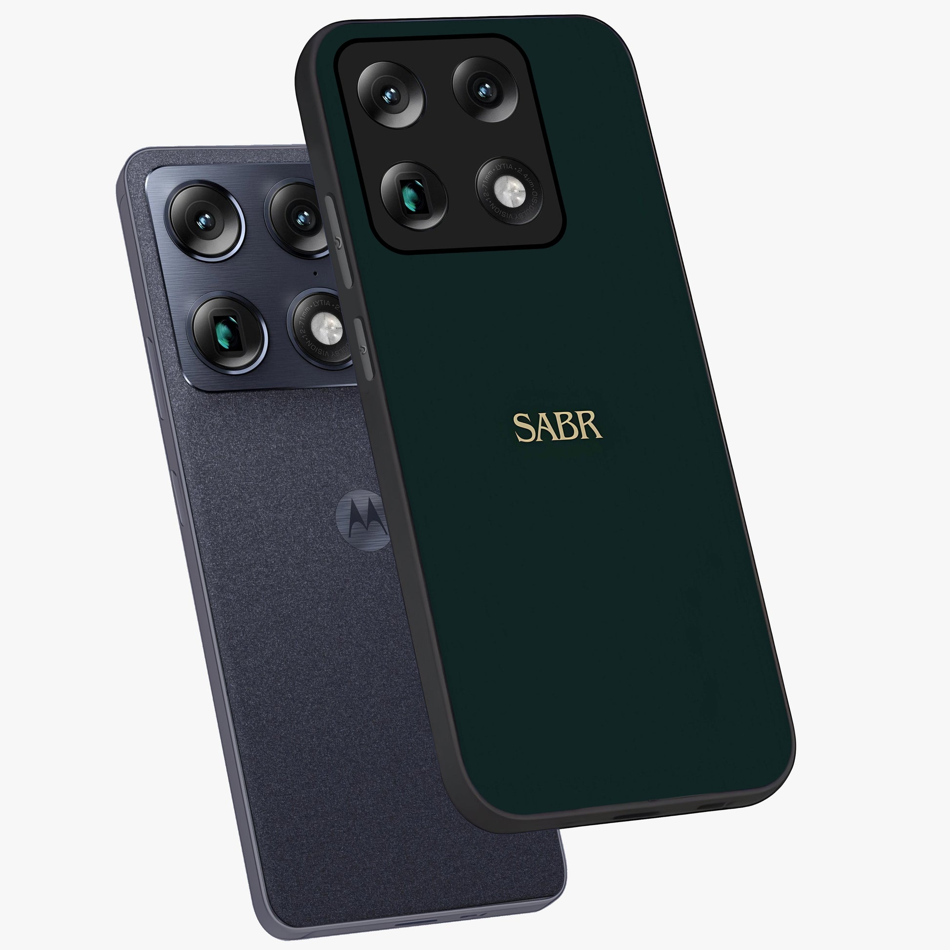 Sabr Minimal Patience Glass Case displayed in angled mockup highlighting simple inspirational design with clean aesthetic style.