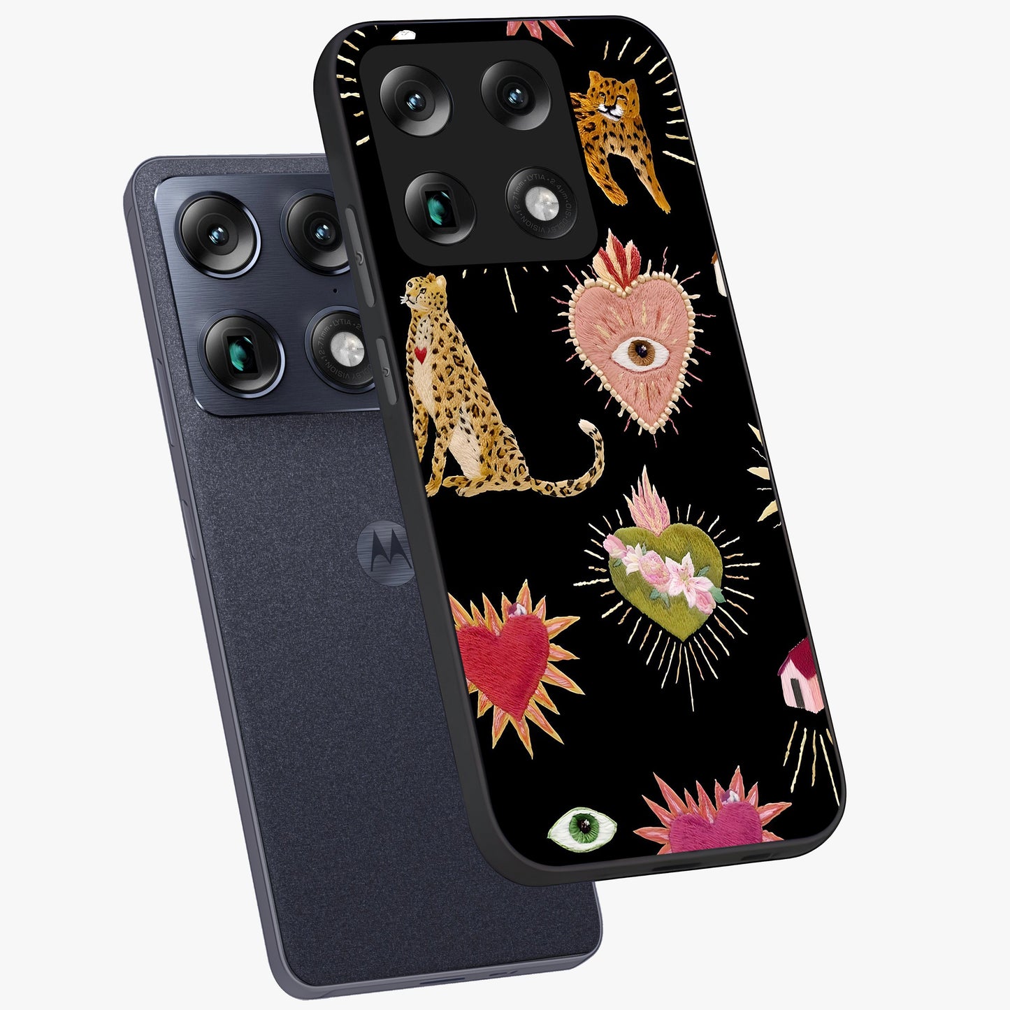 Sacred Jungle Heart Glass Case displayed in angled mockup highlighting lush tropical design with natural aesthetic style.