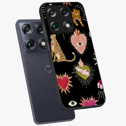 Sacred Jungle Heart Glass Case displayed in angled mockup highlighting lush tropical design with natural aesthetic style.