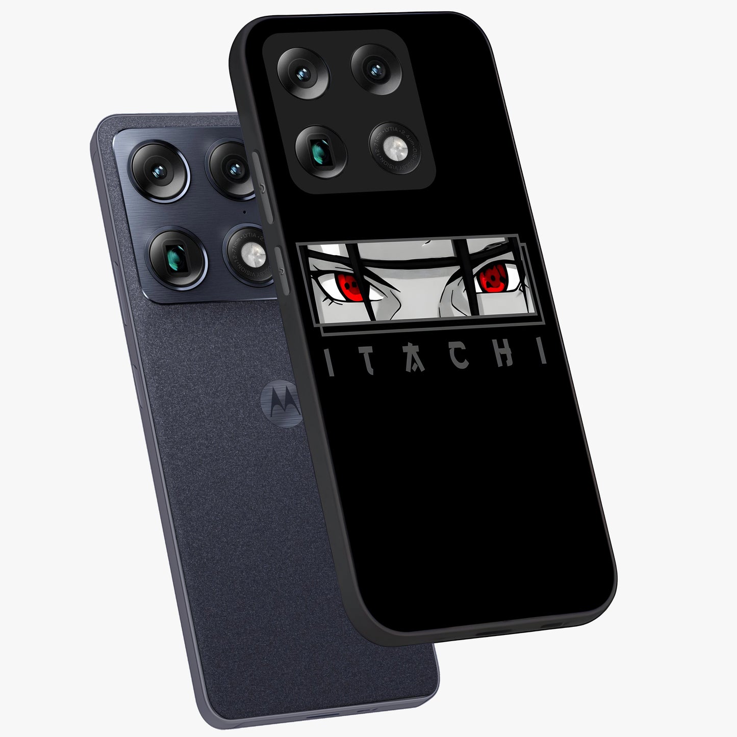 Scarlet Gaze Dominance Glass Case displayed in angled mockup highlighting intense visual design with bold scarlet aesthetic.