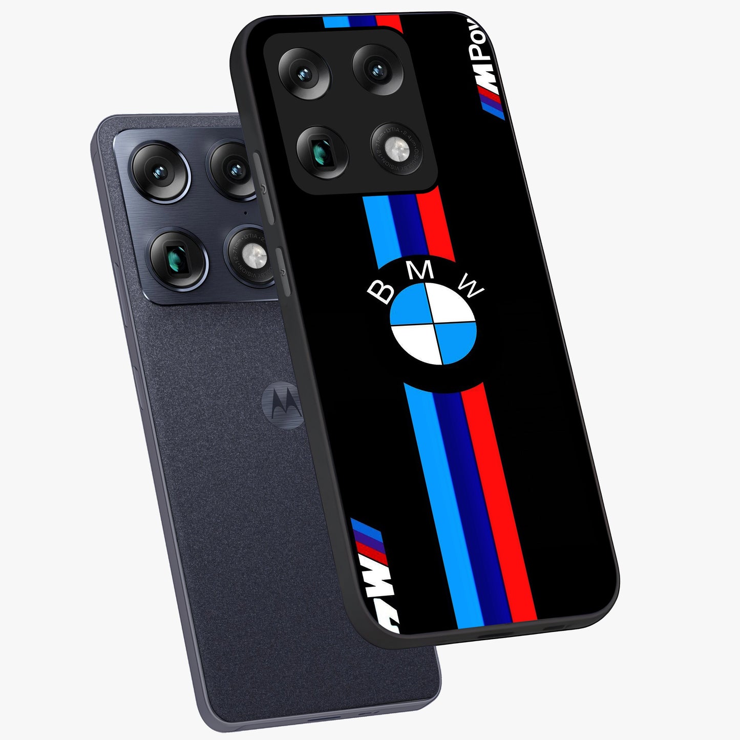 Turbo BMW Beast Glass Case displayed in angled mockup highlighting sleek racing car design with bold automotive aesthetic.