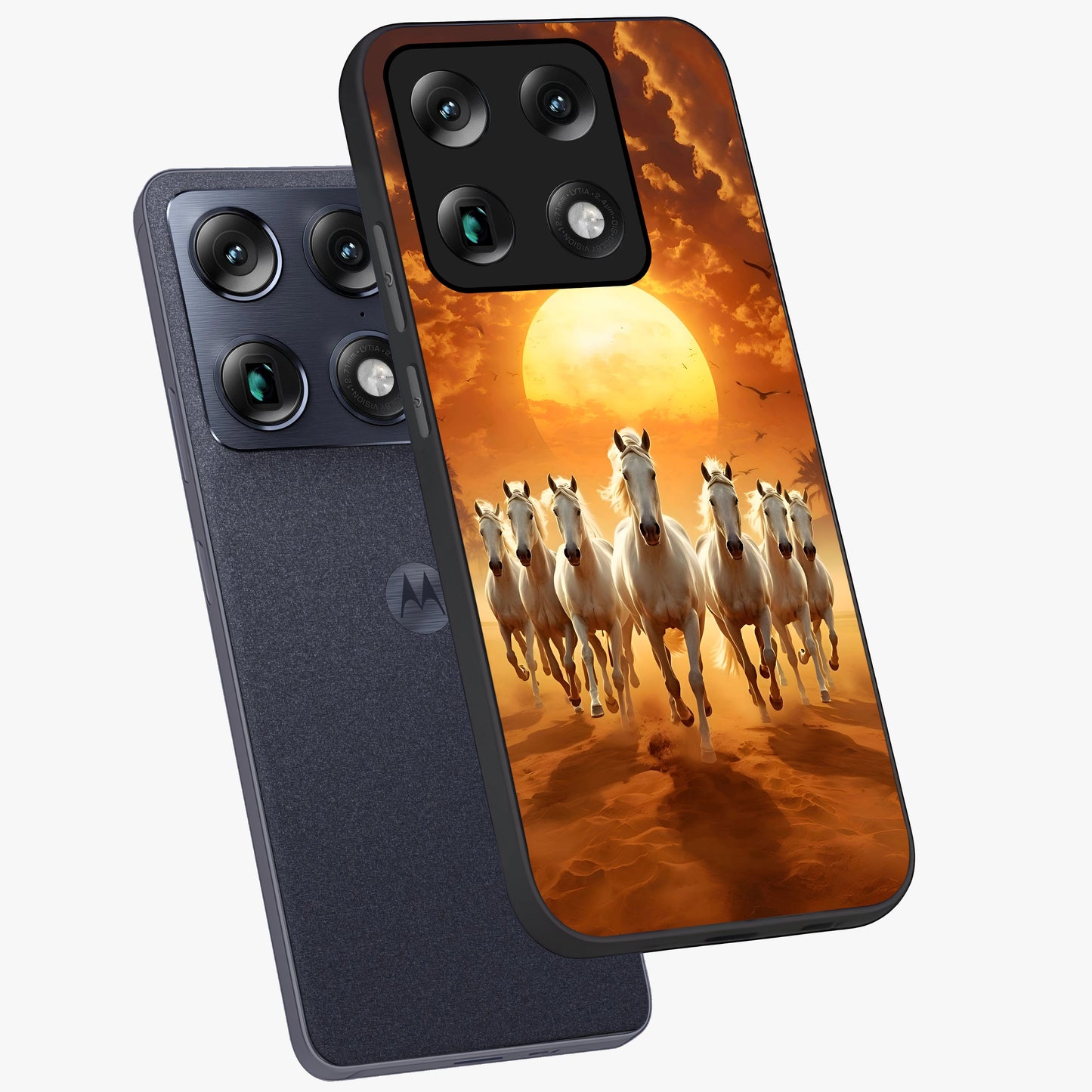 Wild Sunset Majesty Glass Case displayed in angled mockup highlighting vibrant sunset sky design with scenic aesthetic.