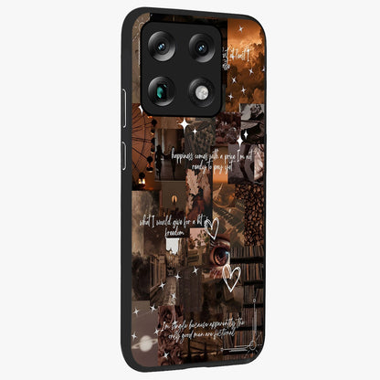 Bittersweet Aesthetic Chaos Glass Case upright view showcasing bold artistic chaos design with modern aesthetic style.