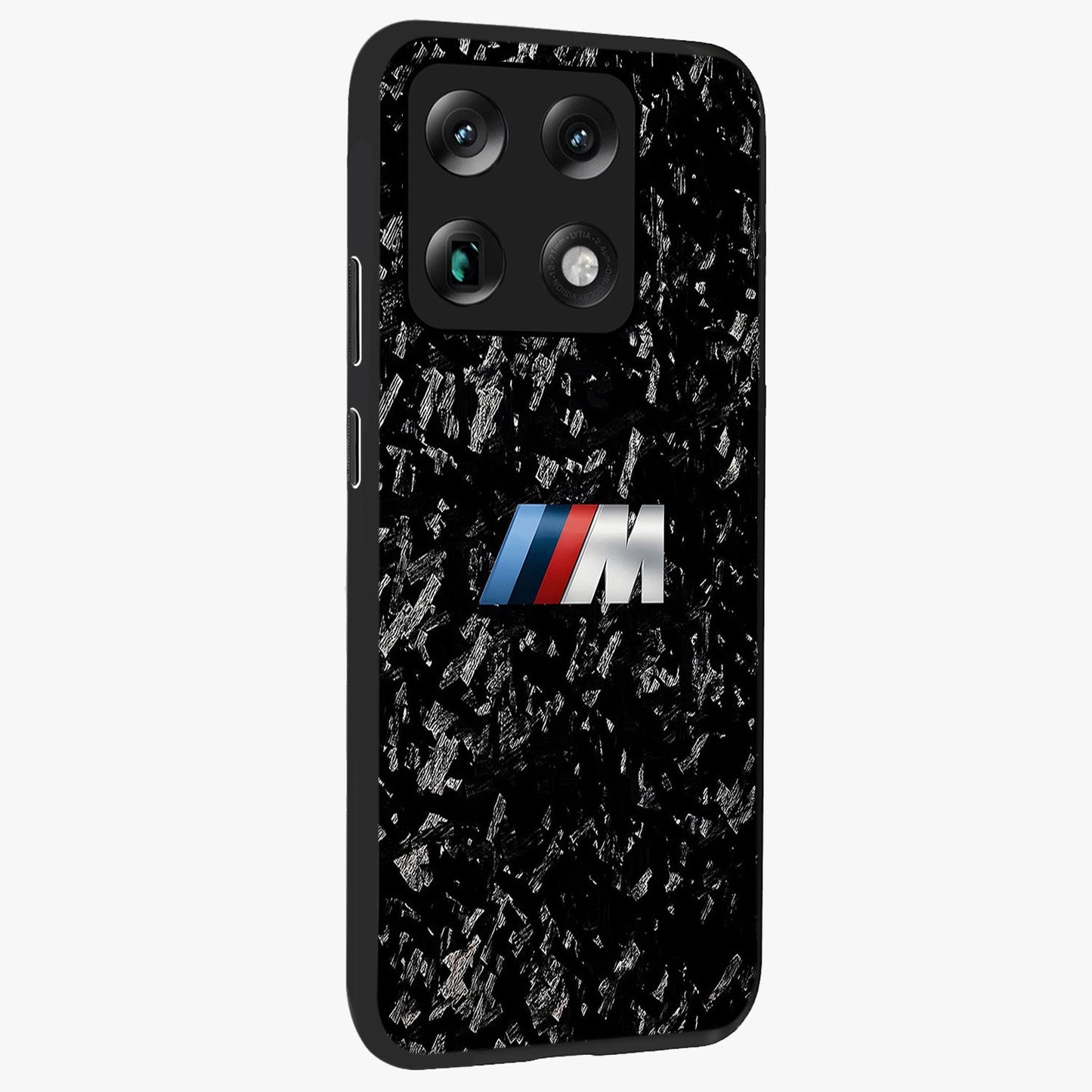 Carbon Speed Mark Glass Case upright view showcasing modern carbon speed graphic with bold automotive theme.