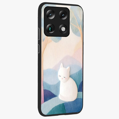 Cotton Dream Cat Glass Case upright view showcasing charming cat artwork with cozy dreamy theme.