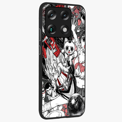 Crimson Chaos Panel Glass Case upright view showcasing intense crimson artwork with dramatic aesthetic style.
