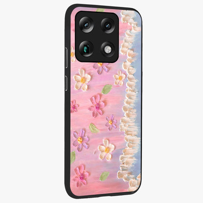 Dreamy Painted Garden Glass Case upright view showcasing vibrant floral garden artwork with artistic nature theme.