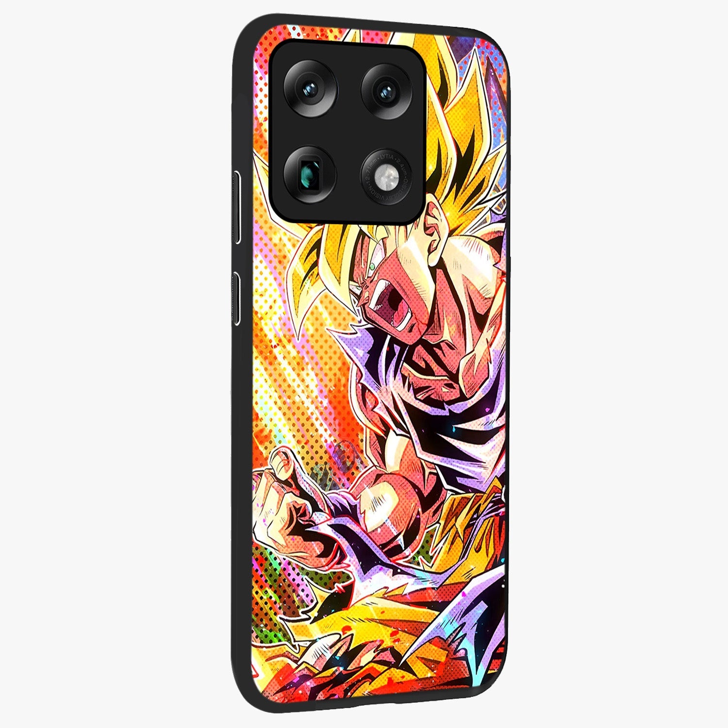 Firing Goku Glass Case upright view showcasing energetic anime artwork with bold warrior theme.