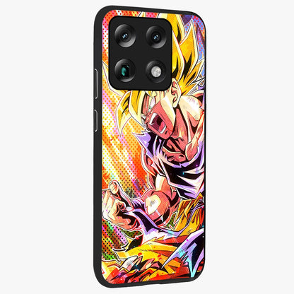 Firing Goku Glass Case upright view showcasing energetic anime artwork with bold warrior theme.