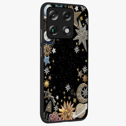 Galactic Jewel Stars Glass Case upright view showcasing glittering star jewel artwork with vibrant galaxy theme.