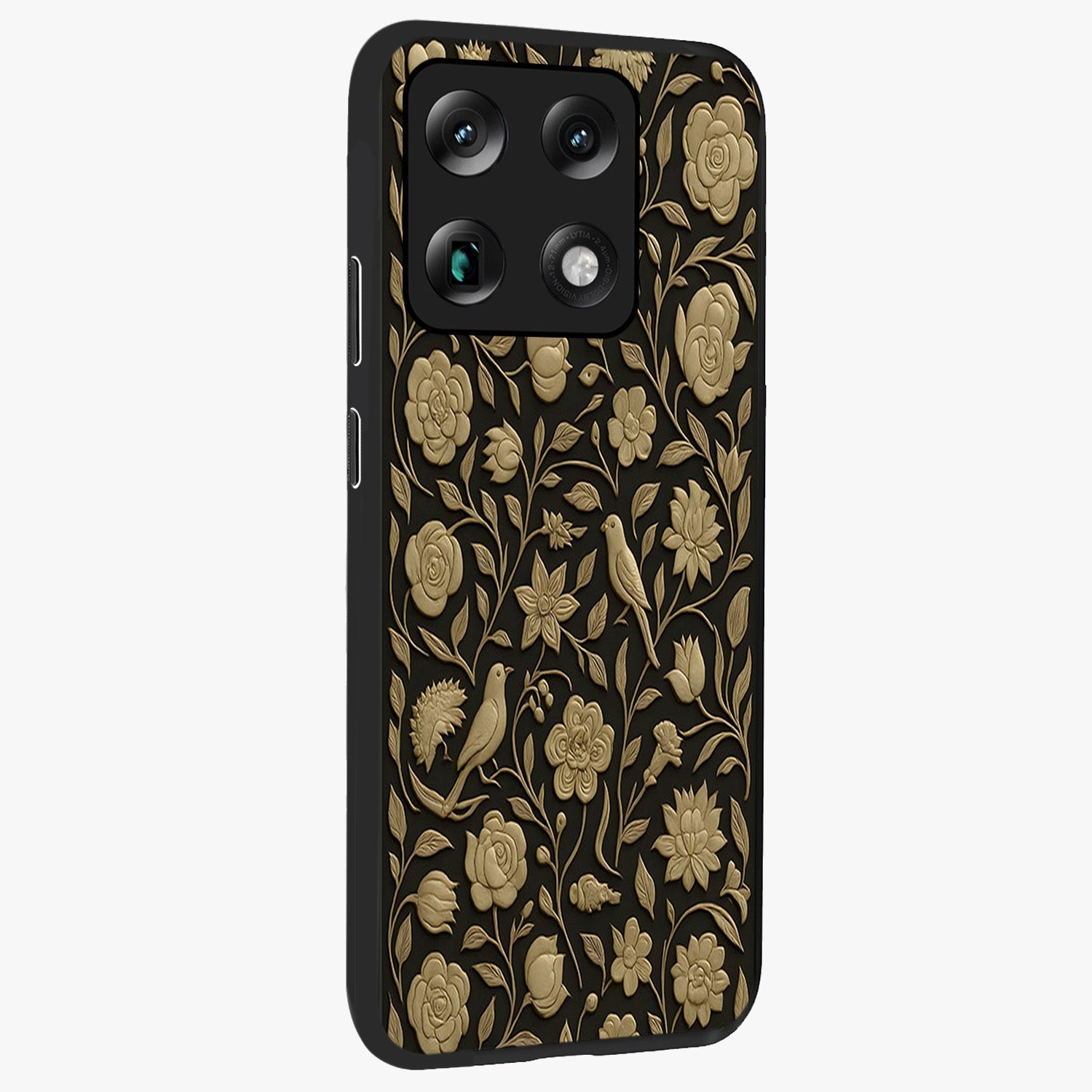 Golden Evil Eye Mandala Glass Case upright view showcasing decorative evil eye mandala artwork with spiritual aesthetic style.