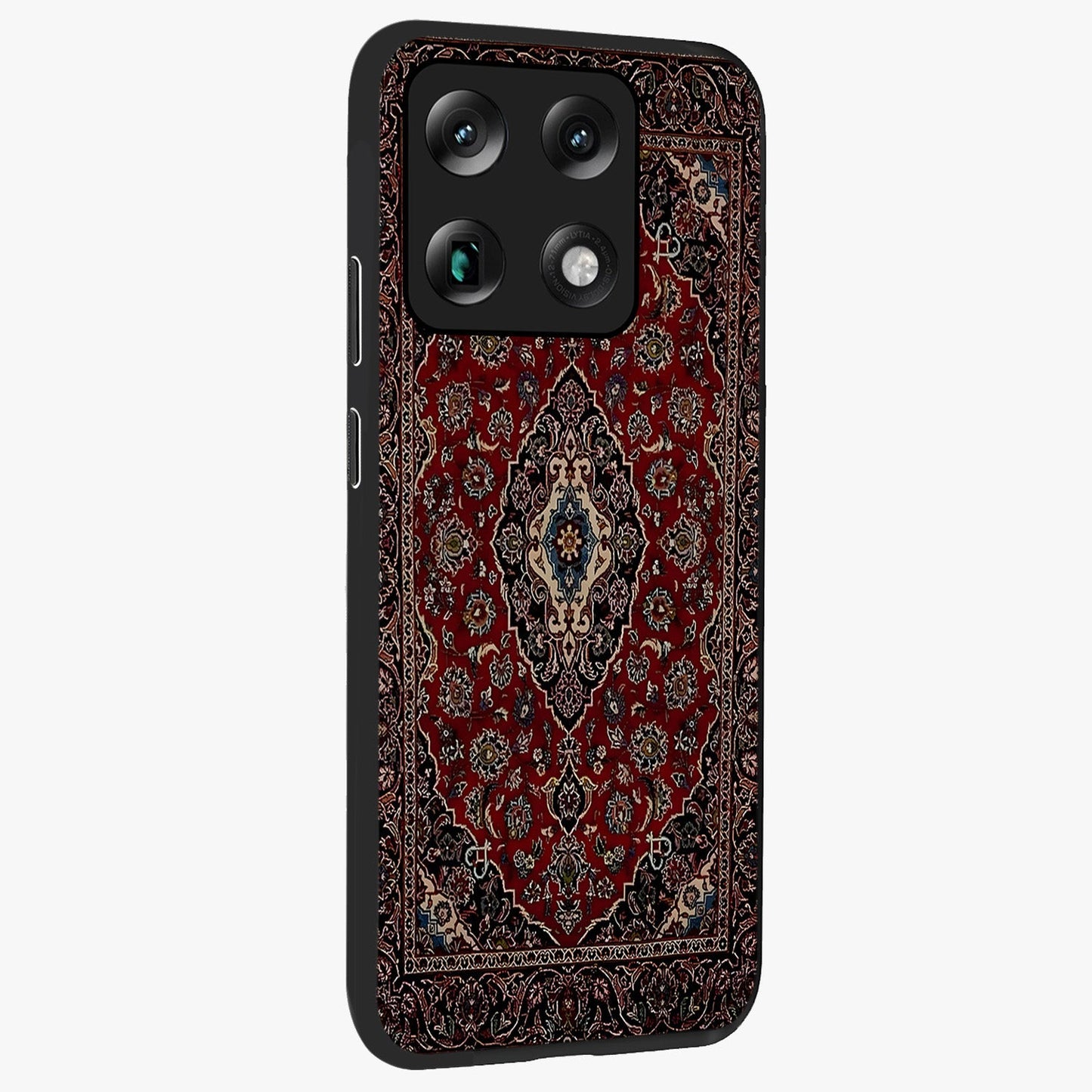 Heritage Carpet Royale Glass Case upright view showcasing detailed ornamental artwork with luxurious traditional theme.