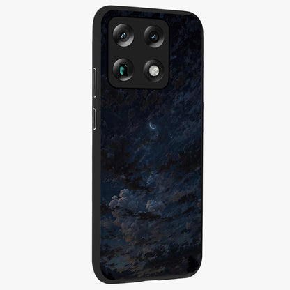 Lunar Veil Silence Glass Case upright view showcasing calm moon themed artwork with serene night atmosphere.