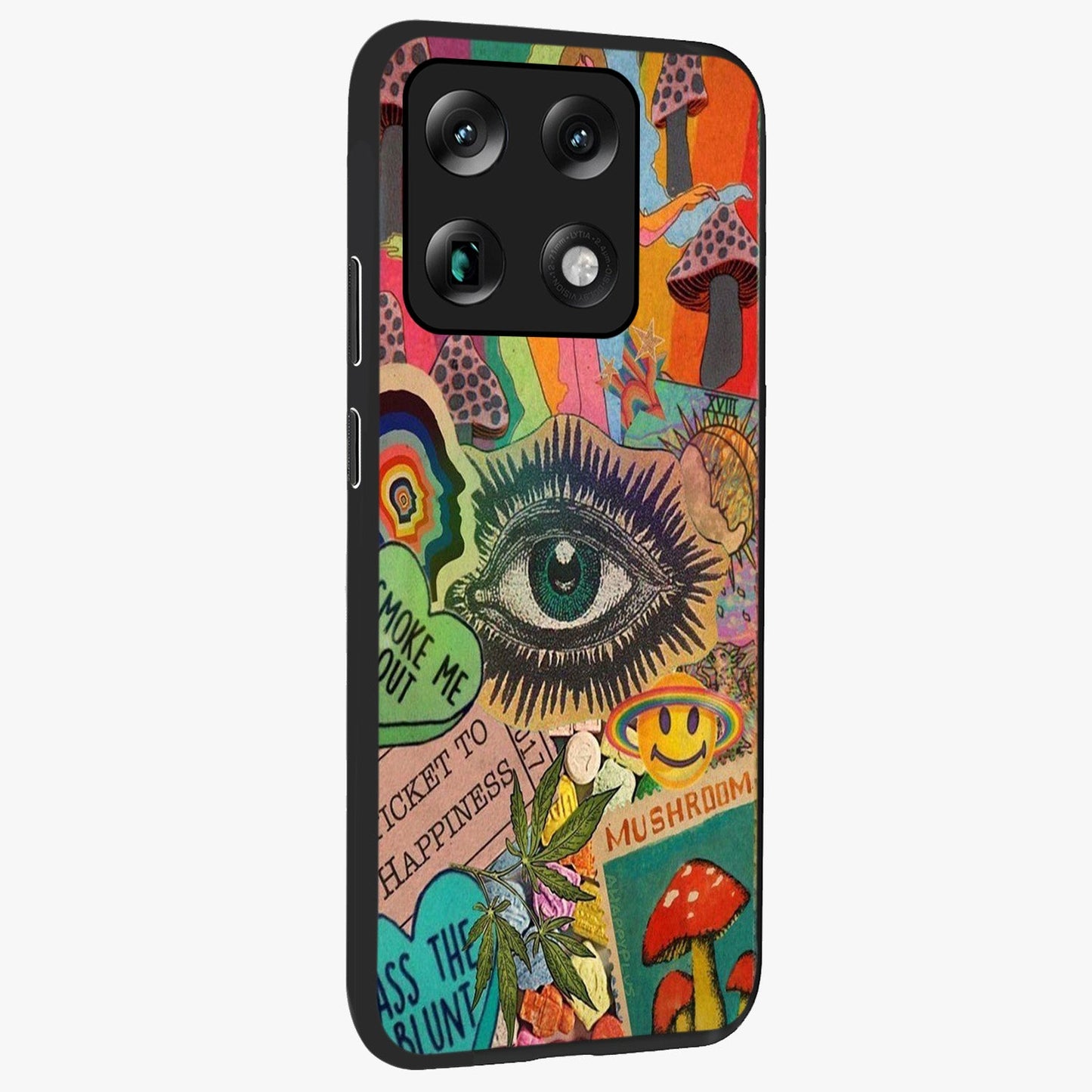Mystic Eye Wonderland Glass Case upright view showcasing symbolic eye artwork with mysterious fantasy theme.