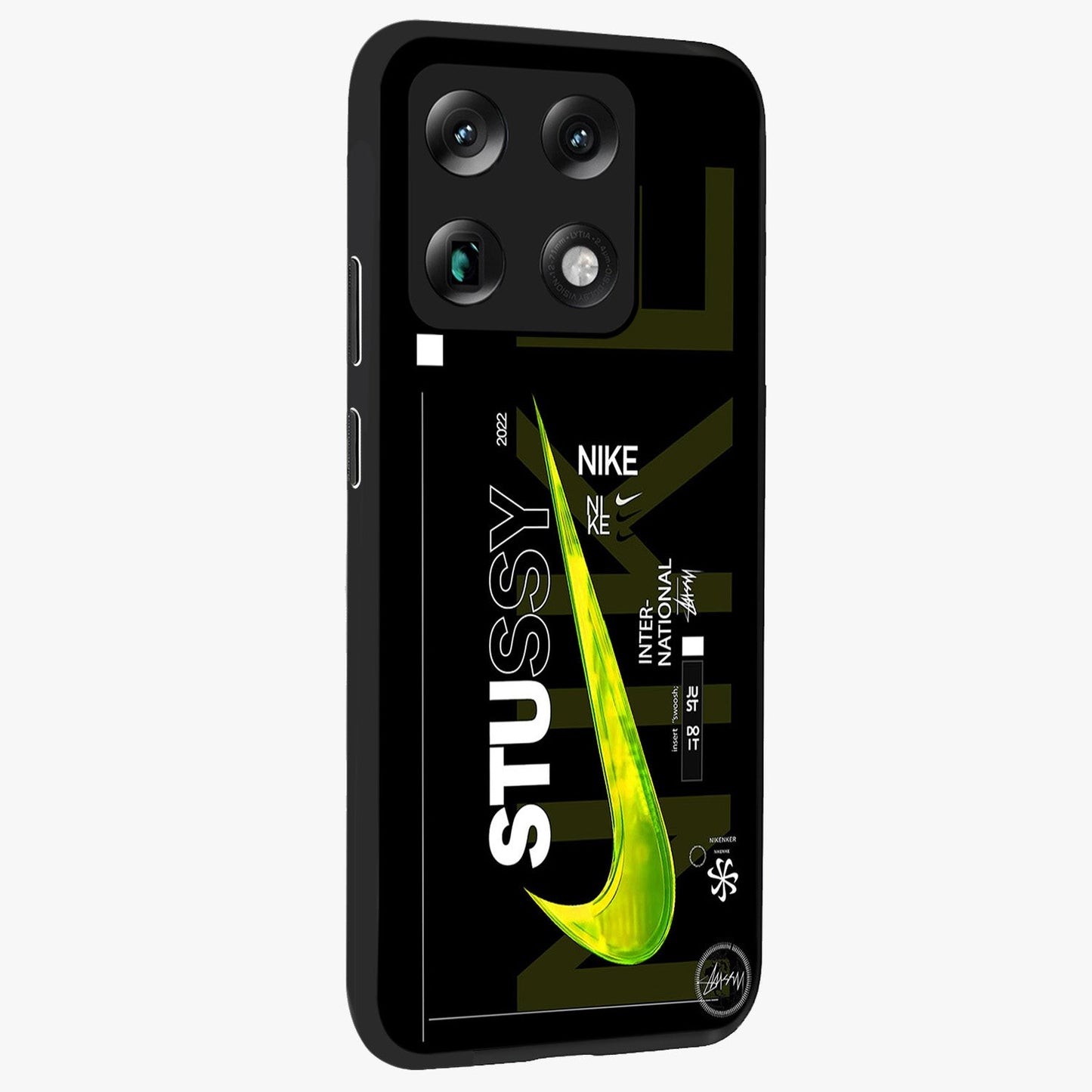 Neon Street Edition Glass Case upright view showcasing colorful neon artwork with modern street culture theme.