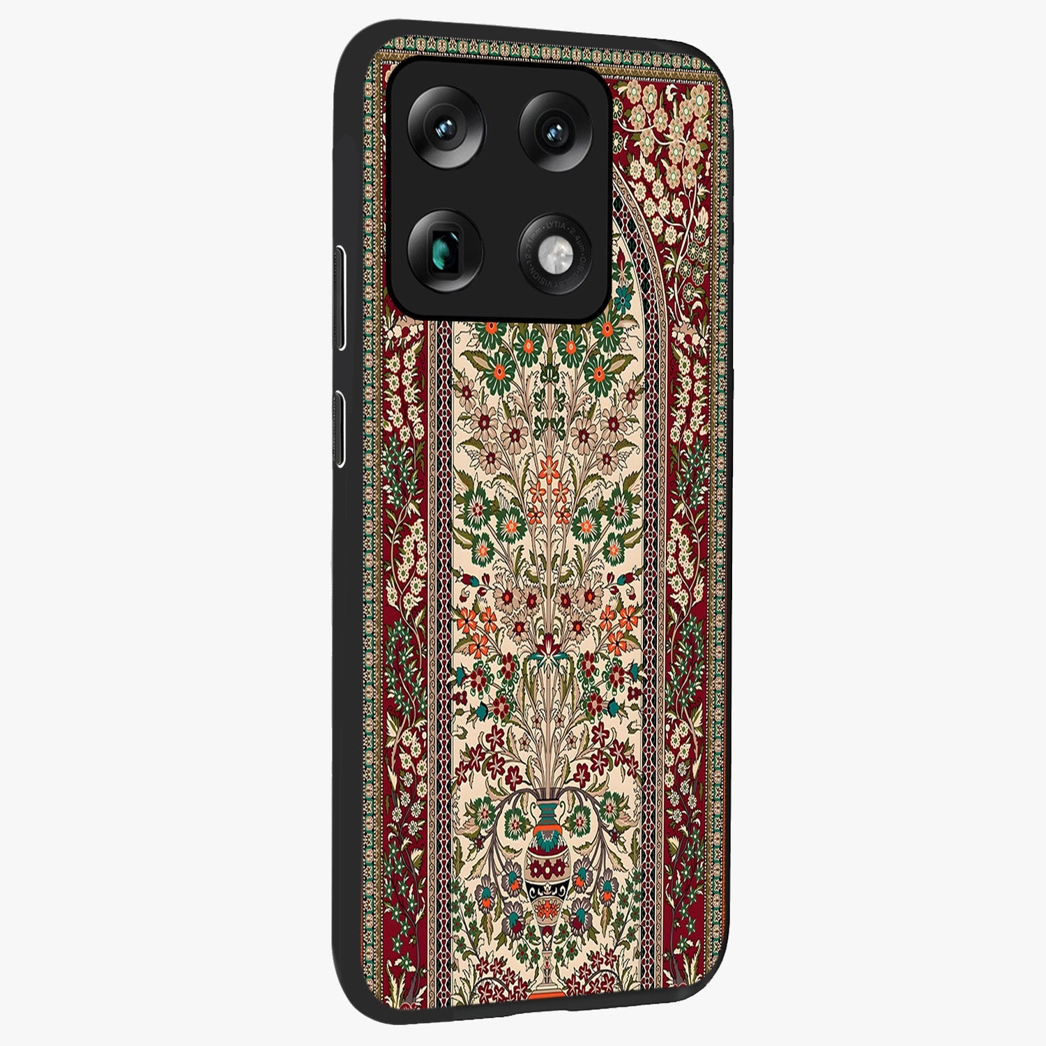Persian Inspired Glass Case upright view showcasing decorative Persian artwork with rich heritage theme.