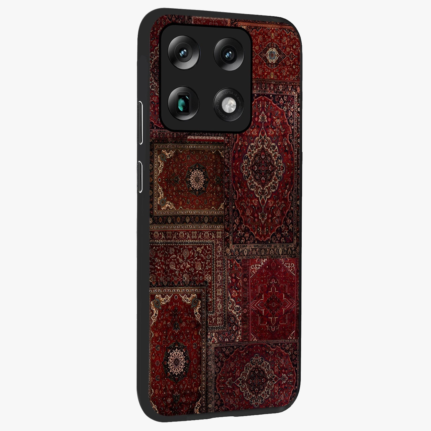 Persian Velvet Tale Glass Case upright view showcasing elegant Persian artwork with classic heritage theme.