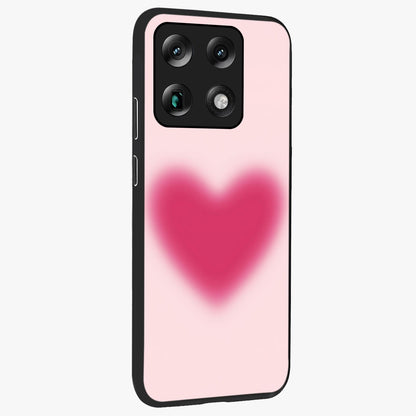 Pink Aura Heart Glass Case upright view showcasing romantic heart artwork with soft pastel theme.