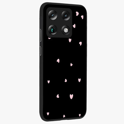 Pink Love Drops Glass Case upright view showcasing charming heart drop artwork with romantic playful theme.