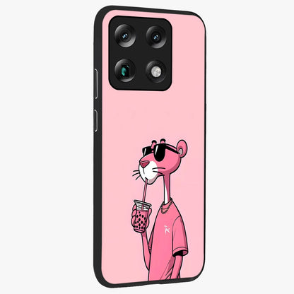 Pink Panther Glass Case upright view showcasing fun animated artwork with stylish retro cartoon theme.