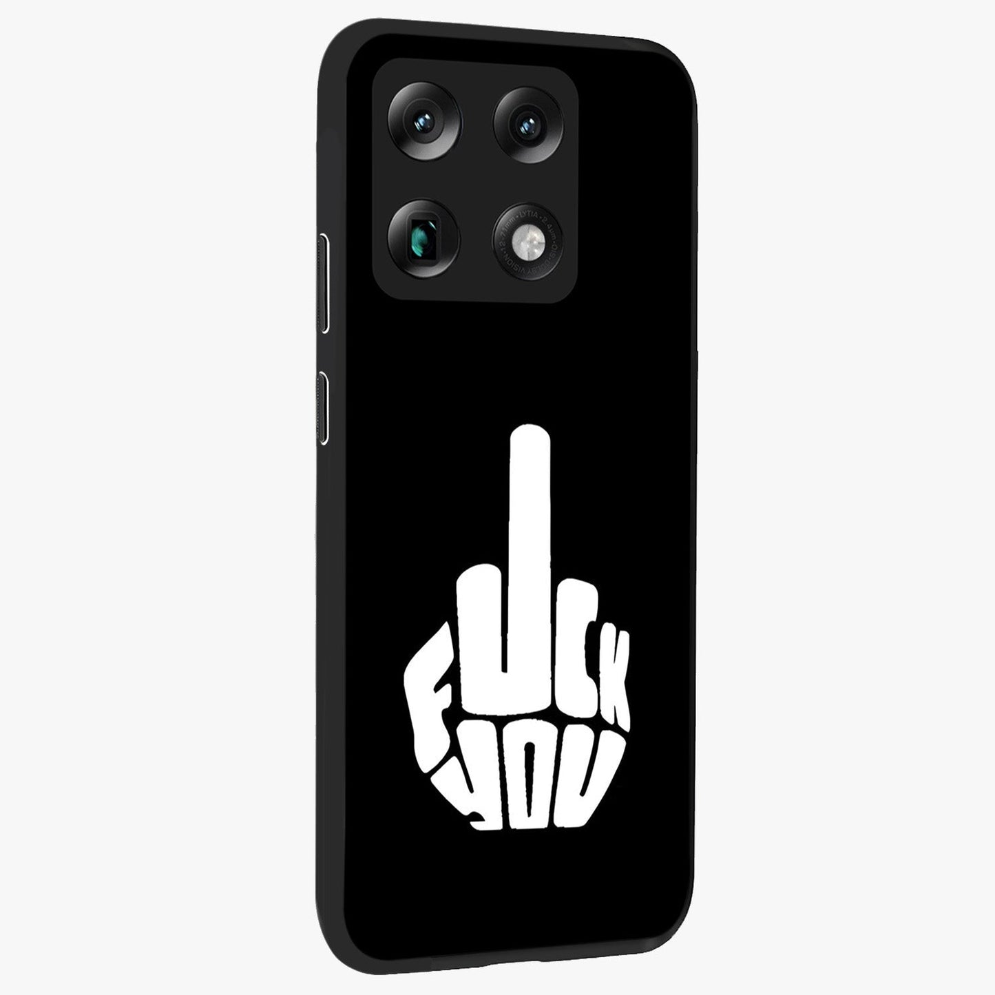 Rebel Mode On Glass Case upright view showcasing striking statement artwork with bold rebellious theme.