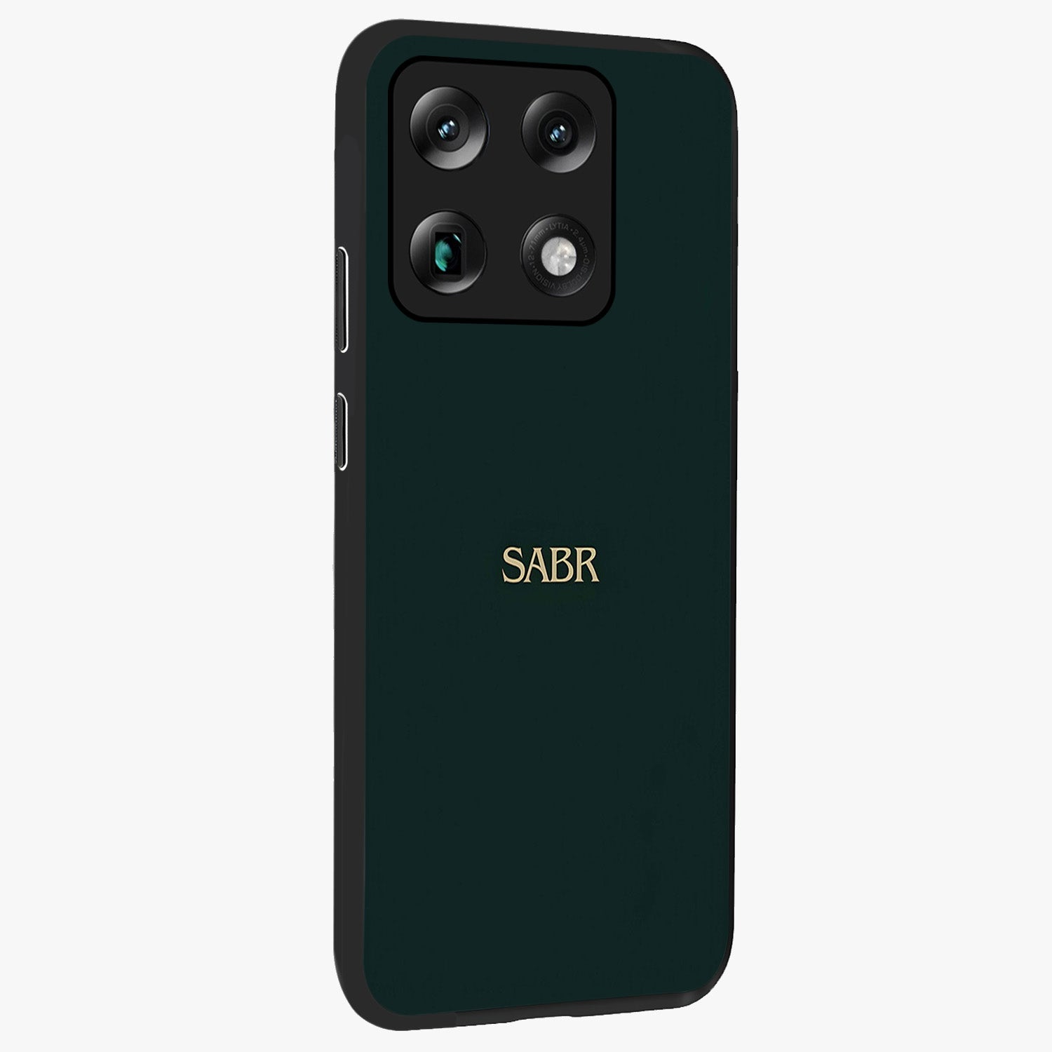 Sabr Minimal Patience Glass Case upright view showcasing calm minimalist artwork with motivational patience theme.