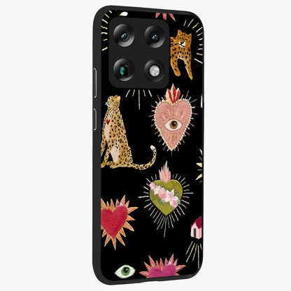 Sacred Jungle Heart Glass Case upright view showcasing vibrant jungle artwork with symbolic heart theme.