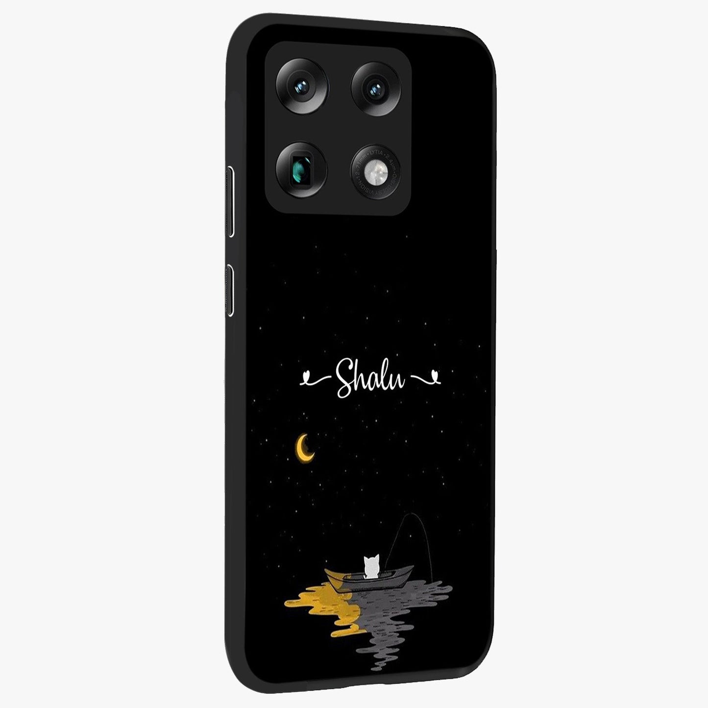 Silent Night Row Glass Case upright view showcasing tranquil night artwork with serene landscape theme.