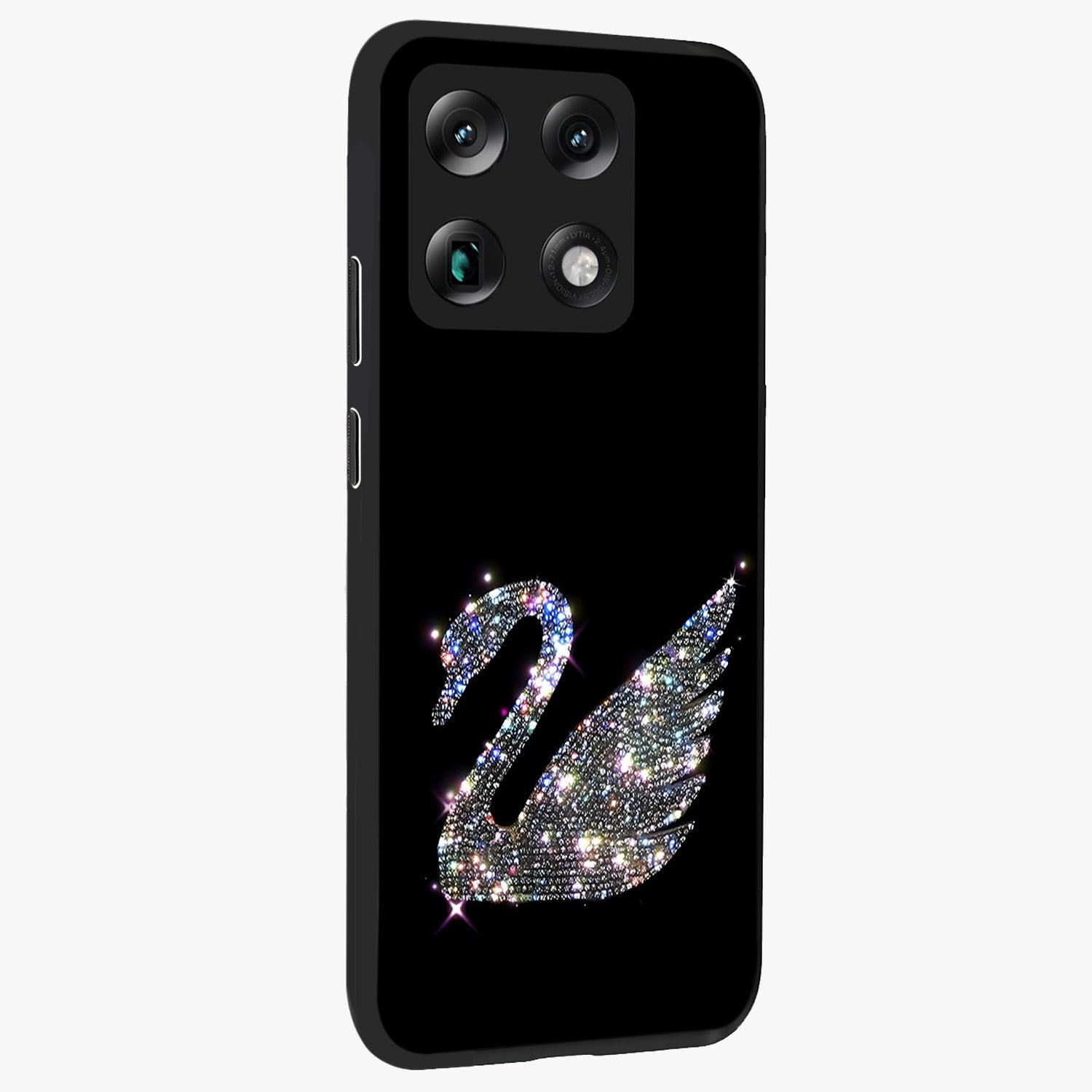 Starlit Swan Grace Glass Case upright view showcasing beautiful swan artwork with peaceful night themed design.