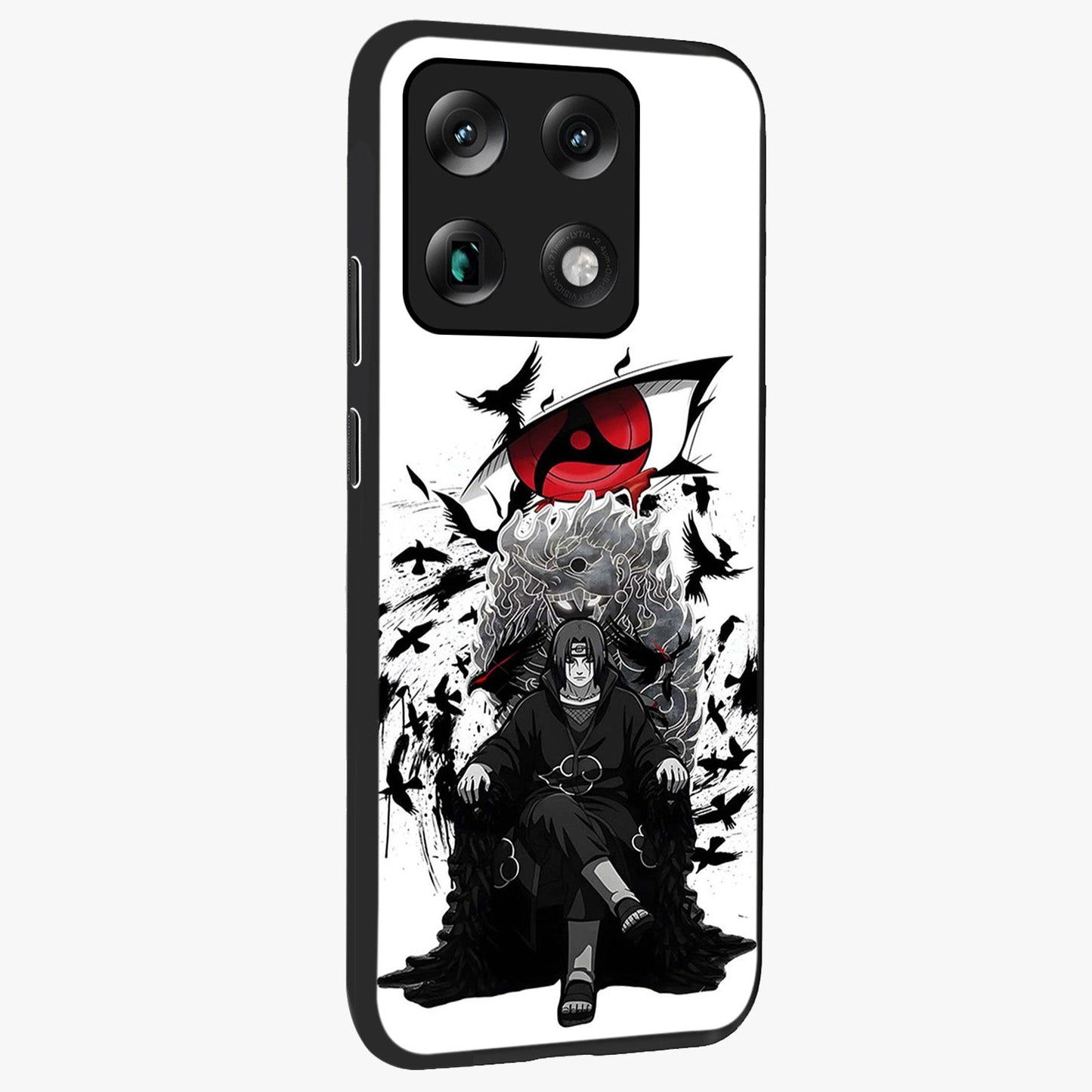 Uchiha Shadow Throne Glass Case upright view showcasing magical underwater galaxy artwork with vibrant cosmic theme.
