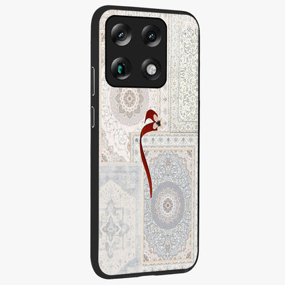White Aesthetic Bow Glass Case upright view showcasing delicate ribbon bow artwork with cute minimalist theme.