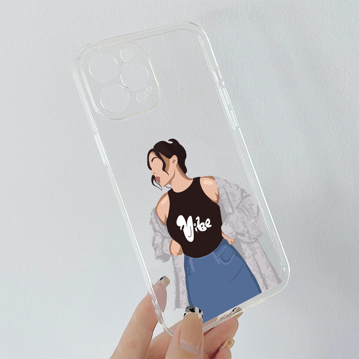 Vibe Girl Custom Name Clear Silicon Soft Cover