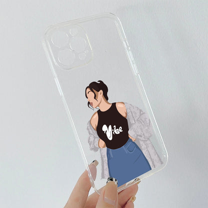 Vibe Girl Custom Name Clear Silicon Soft Cover