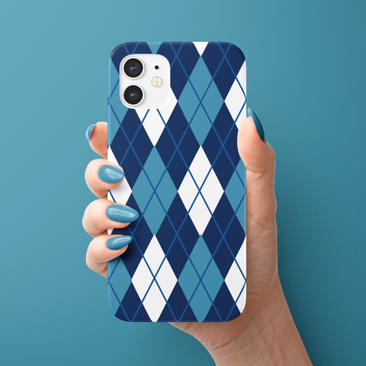 Blue Palid Pattern Slim Case Cover With Same Design Holder