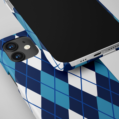 Blue Palid Pattern Slim Case Cover With Same Design Holder