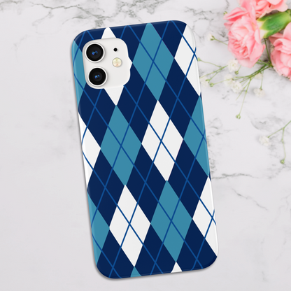 Blue Palid Pattern Slim Case Cover With Same Design Holder