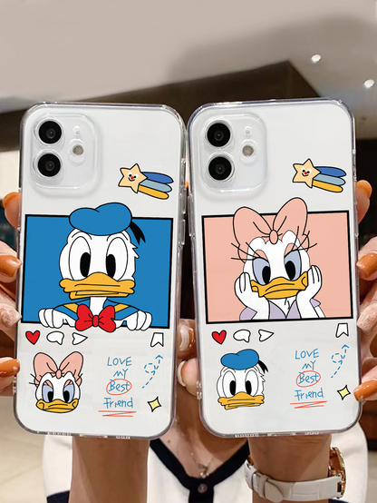 Couple Donald and Daisy Anti-Drop Clear Silicon Case Cover